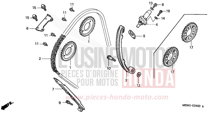 CAM CHAIN/TENSIONER for CBR600F Special Edition WINNING RED (R258) from 2001